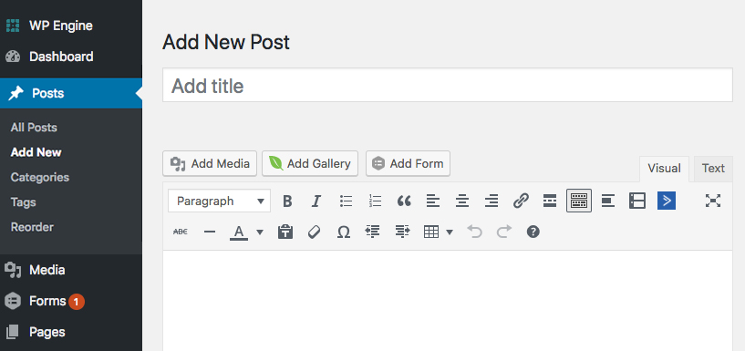 Add new post from dashboard