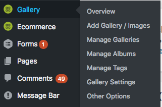 NexGen Gallery is accessed through the dashboard