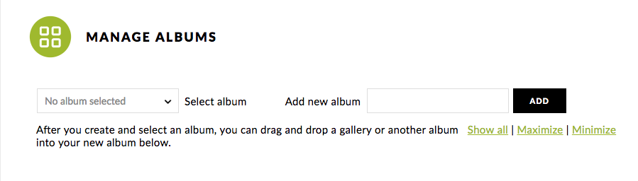 NexGen Gallery Add New Album