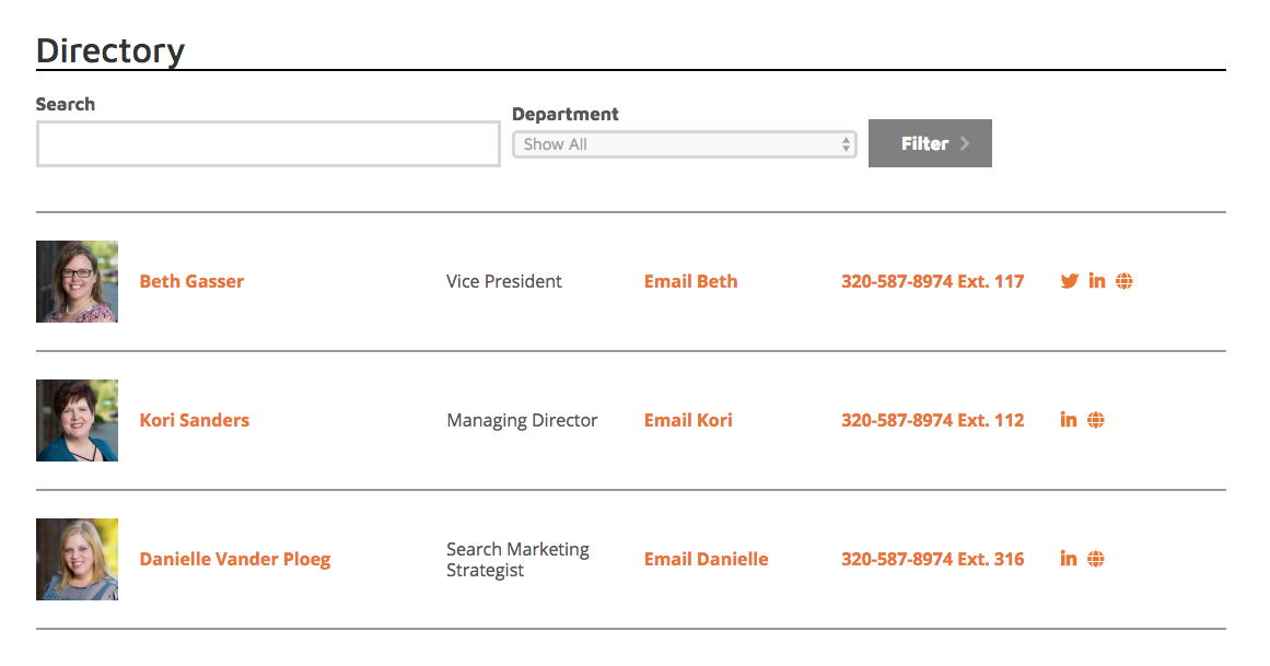 Example of directory
