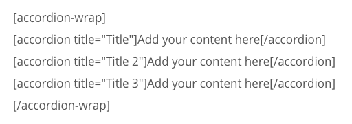 accordion shortcode