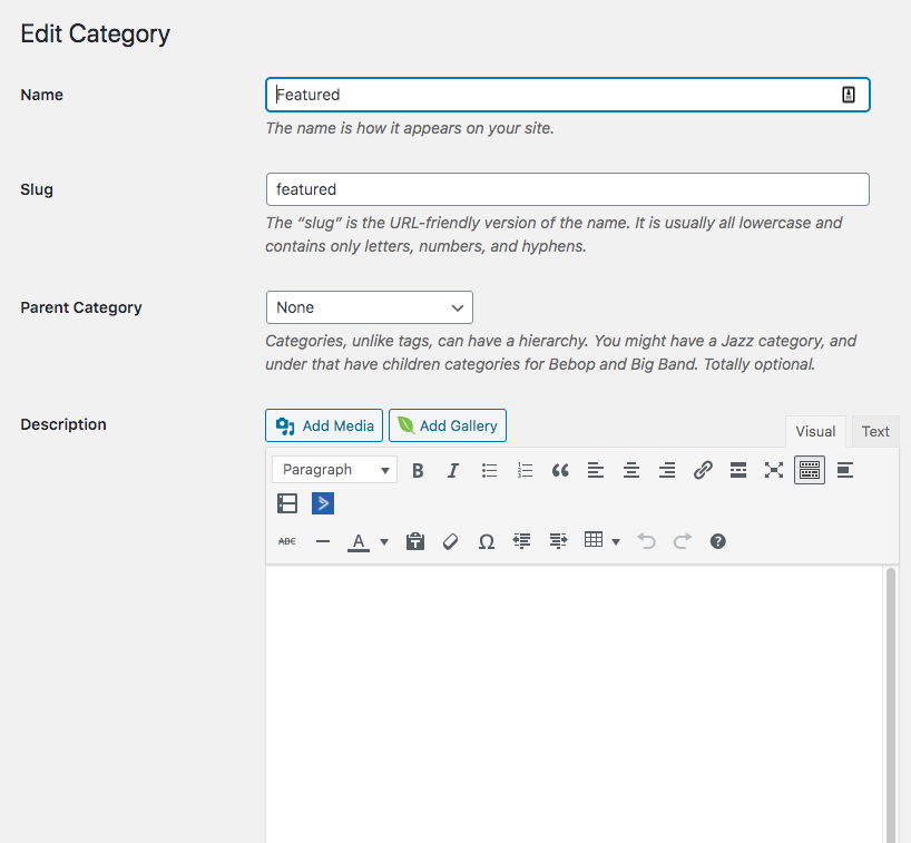 edit category