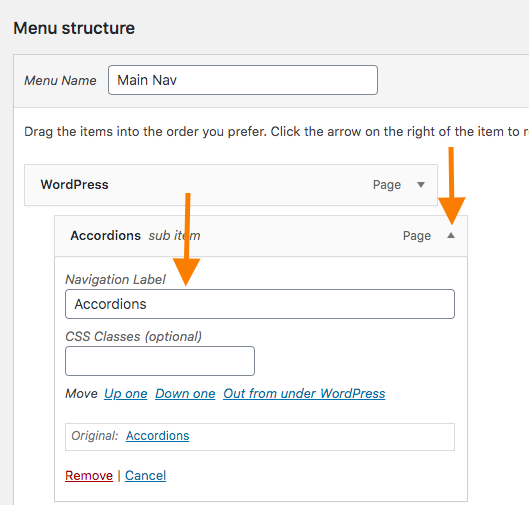 updating navigation label