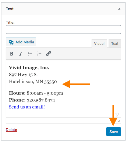 text widget