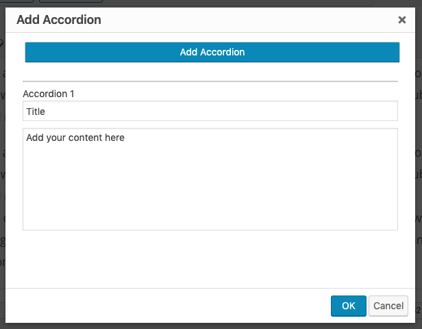 showing accordion options